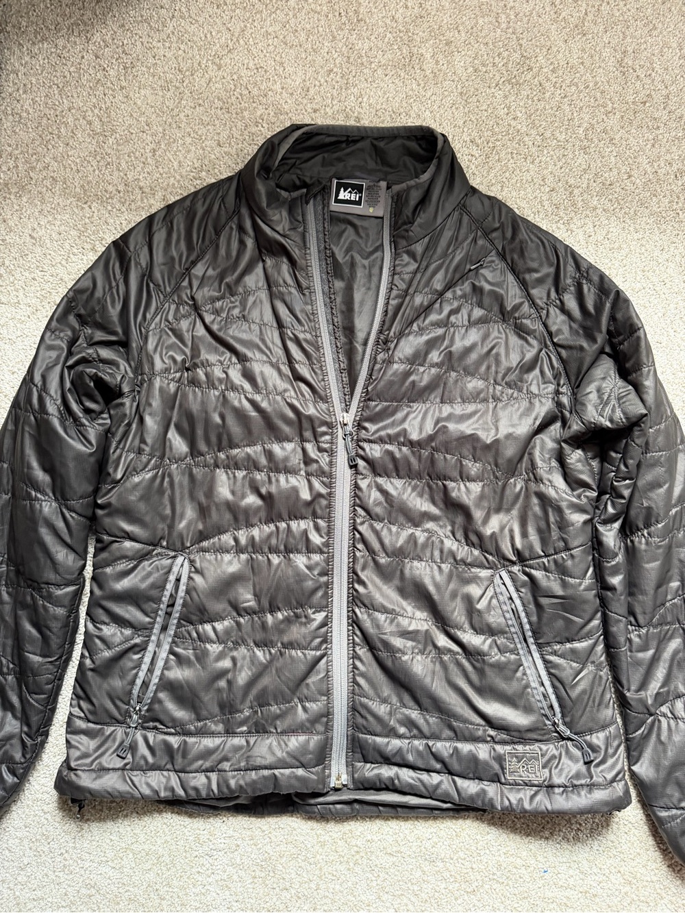 REI women’s Black Quilted Packable Puffer Jacket